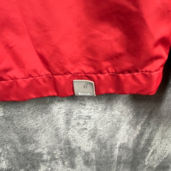 Bench Windbreaker Jacket Womens XL Red Lightweight Hooded Packable Performance - Picture 9 of 14